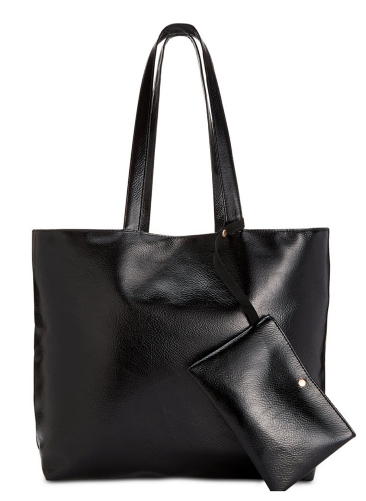 NEW Shiny Black Tote Bag by TwelveNYC
